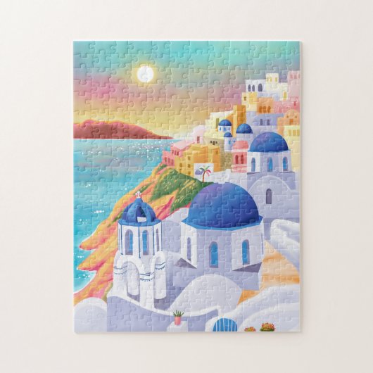 Santorini Griekenland Europa Kunst Bestemming Reiz Legpuzzel (Verticaal)
