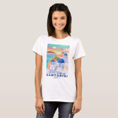 Santorini Griekenland Europa Kunst Bestemming Reiz T-shirt (Voorkant volledig)