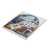 Santorini Griekenland Faux Mosaic Arch, Grieks dor Tegeltje (Zijkant)