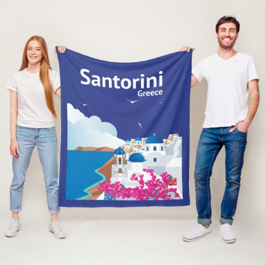 Santorini Griekenland Fleece Deken (In situ)