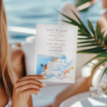 Santorini Griekenland Foto Sla de datum op