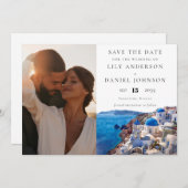 Santorini Griekenland Fotobestemming Huwelijk Save The Date (Voorkant / Achterkant)