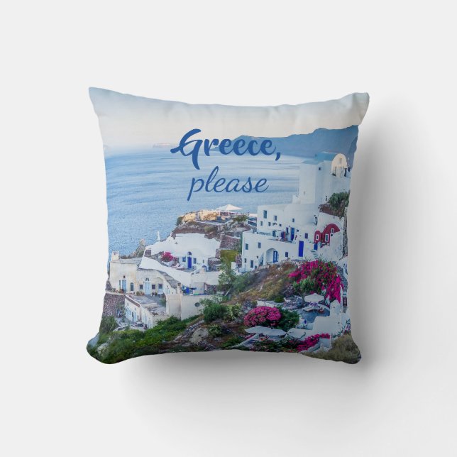 Santorini/Griekenland Gelieve / Gepersonaliseerd Kussen (Voorkant)