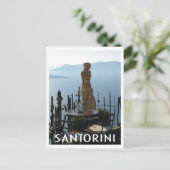 Santorini Griekenland Godin Beeld in Cafe Briefkaart (Staand voorkant)