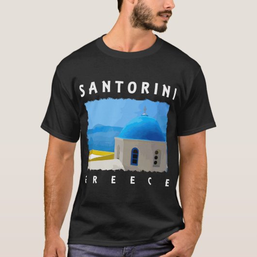 Santorini Griekenland Grieks mediterraan eiland T-shirt (Voorkant)