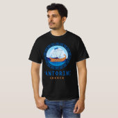 Santorini, Griekenland Grieks scheepsontwerp Manne T-shirt (Voorkant volledig)