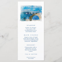 Santorini, Griekenland, griekse trouwmenukaarten