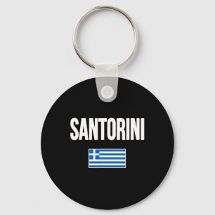 Santorini Griekenland Griekse Vlag Souvenir Vakant Sleutelhanger