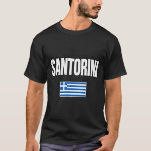 Santorini Griekenland Griekse Vlag Souvenir Vakant T-shirt