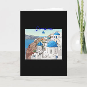 Santorini Griekenland Griekse Vlag Vakantie Kunst Kaart