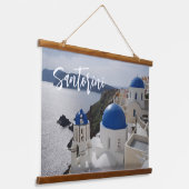 Santorini Griekenland Hangend Wandkleed (Gebogen)