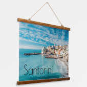 Santorini Griekenland Hangend Wandkleed (Gebogen)