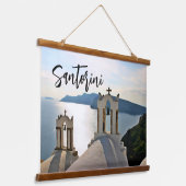 Santorini Griekenland Hangend Wandkleed (Gebogen)