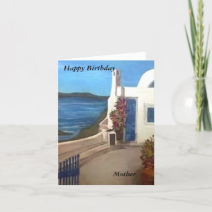 Santorini, Griekenland - Happy Birthday Card Kaart