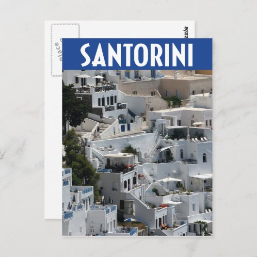 Santorini, Griekenland, heuvelarchitectuur Briefkaart (Voorkant / Achterkant)