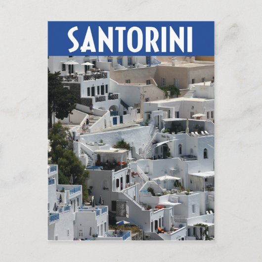 Santorini, Griekenland, heuvelarchitectuur Briefkaart (Voorkant)