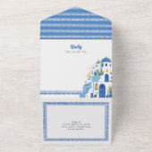 Santorini Griekenland Huwelijk Grieks Uitnodiging  (Buitenkant)