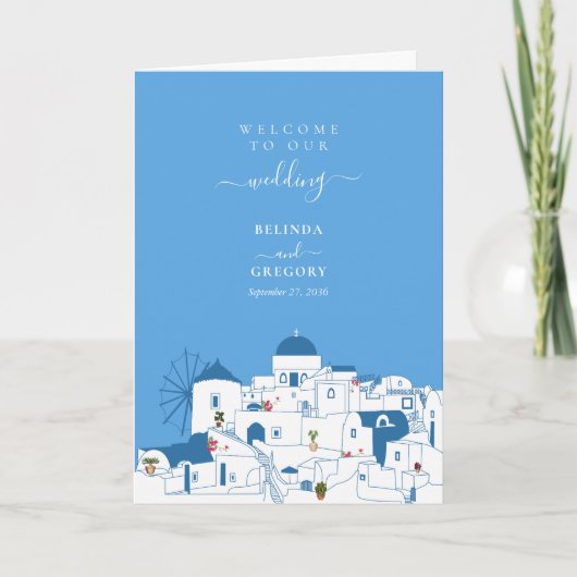 Santorini Griekenland Huwelijk Orde van Service Programma (Voorkant)