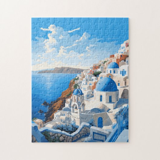 Santorini Griekenland Iconisch eiland Reizen Kunst Legpuzzel (Verticaal)