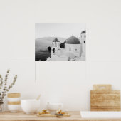 Santorini Griekenland Iconische koepelkerken Zee U Poster (Keuken)