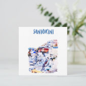 Santorini Griekenland Illustratie Waterverf (Staand voorkant)