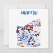 Santorini Griekenland Illustratie Waterverf (Voorkant)