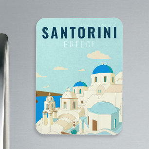 Santorini Griekenland Island Vintage Travel Souven Magneet