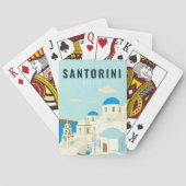 Santorini Griekenland Island Vintage Travel Souven Pokerkaarten (Achterkant)