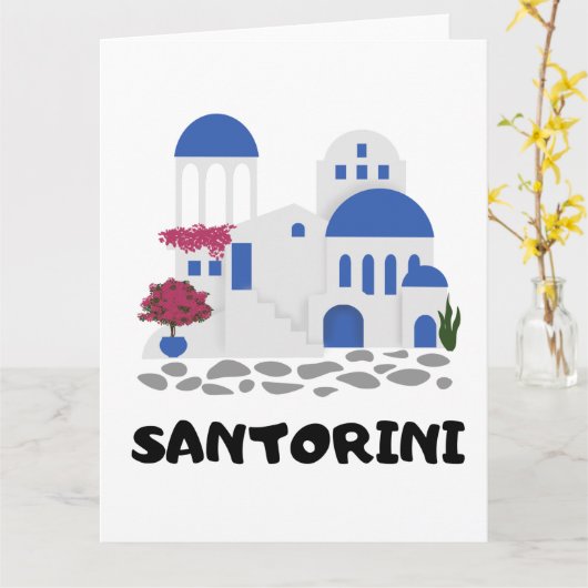 Santorini Griekenland  Kaart (Gele Bloem)