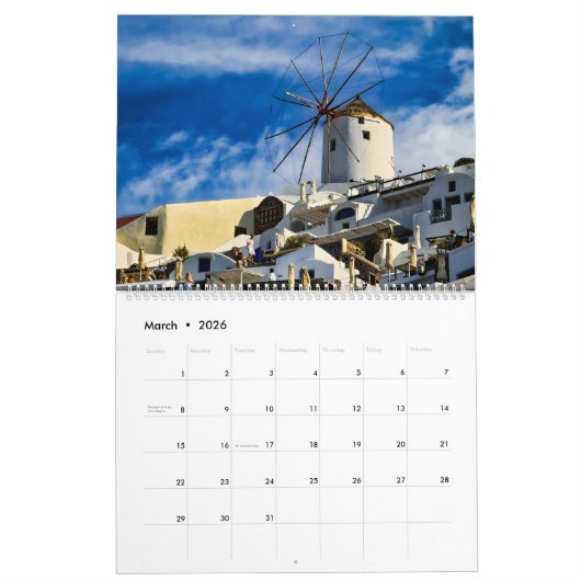 Santorini, Griekenland Kalender (Mar 2026)