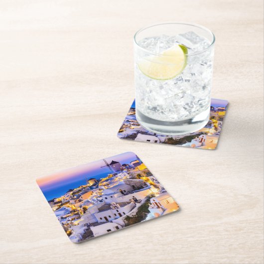 Santorini Griekenland Kartonnen Onderzetters (Insitu)