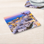 Santorini Griekenland Kartonnen Onderzetters (Schuin)