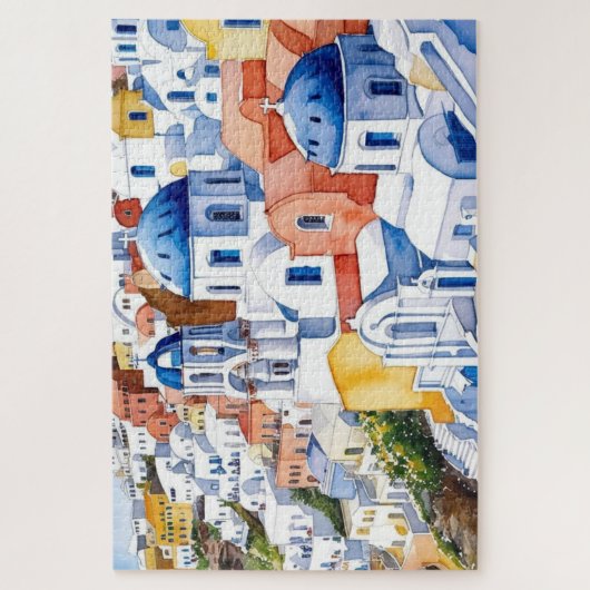 Santorini Griekenland Keepsake Waterverf Puzzel Legpuzzel (Verticaal)