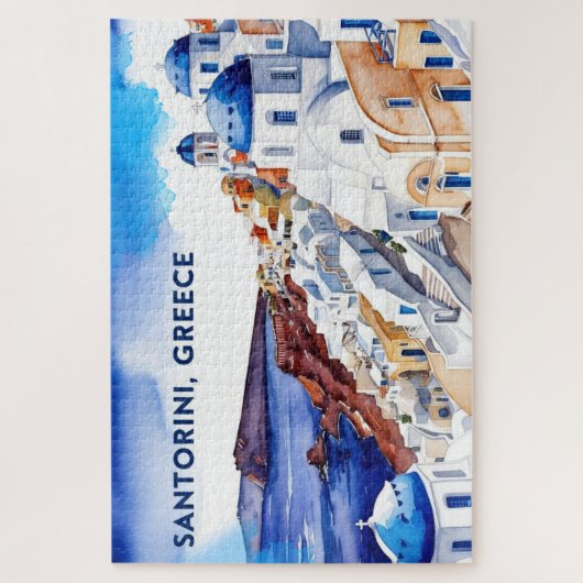 Santorini Griekenland Keepsake Waterverf Puzzel Legpuzzel (Verticaal)