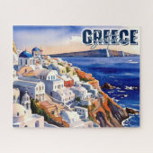 Santorini Griekenland Keepsake Waterverf Puzzel Legpuzzel (Horizontaal)