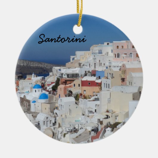 Santorini, Griekenland Keramisch Ornament (Voorkant)