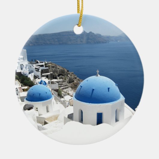 Santorini Griekenland Keramisch Ornament (Voorkant)