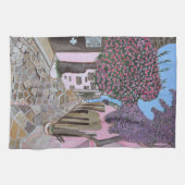 Santorini, Griekenland keukenhanddoek (Horizontaal)