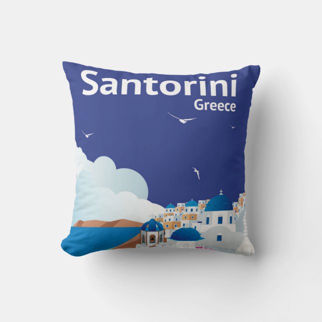 Santorini Griekenland Kussen (Voorkant)
