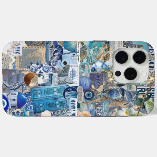 Santorini Griekenland Kustblauwe Zomercollage Case-Mate iPhone Case (Achterkant (horizontaal))