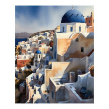 Santorini Griekenland Landschapsreizen Kunst Print