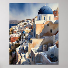 Santorini Griekenland Landschapsreizen Kunst Print