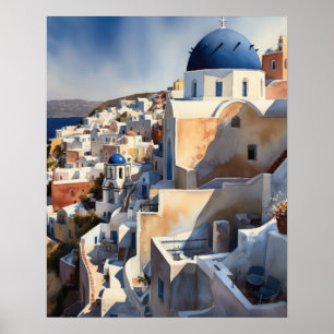 Santorini Griekenland Landschapsreizen Kunst Print