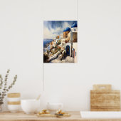 Santorini Griekenland Landschapsreizen Kunst Print (Keuken)