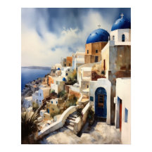 Santorini Griekenland Landschapsreizen Kunst Print
