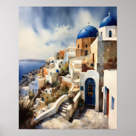 Santorini Griekenland Landschapsreizen Kunst Print
