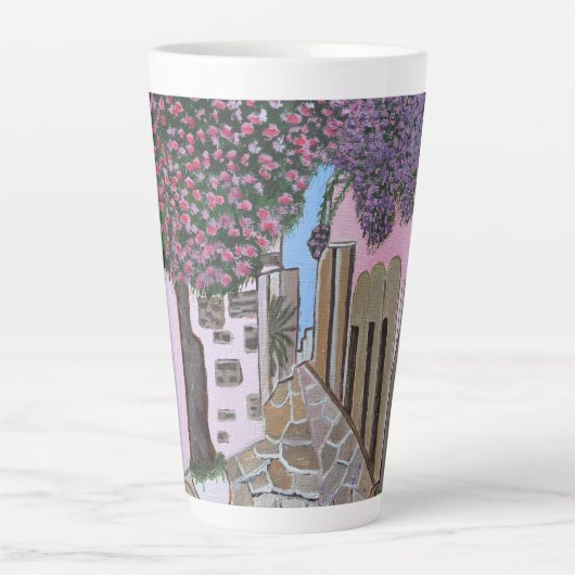 Santorini Griekenland latte mok (Voorkant)