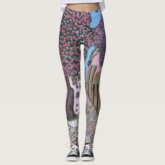 Santorini, Griekenland leggings (Voorkant)