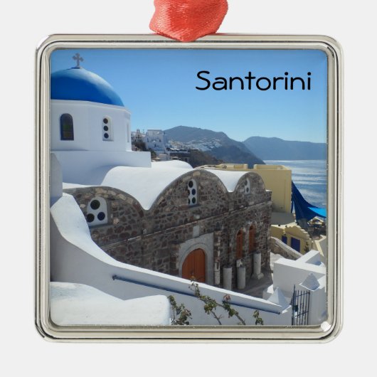 Santorini, Griekenland Metalen Ornament (Voorkant)