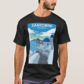 Santorini Griekenland -  minimumreisaffiche T-shirt (Voorkant)